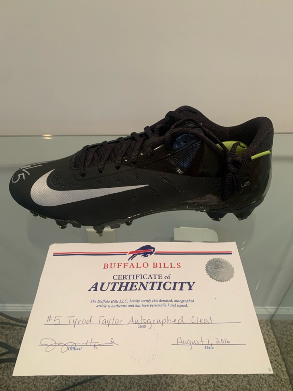 Tyrod Taylor Autographed Football Cleat